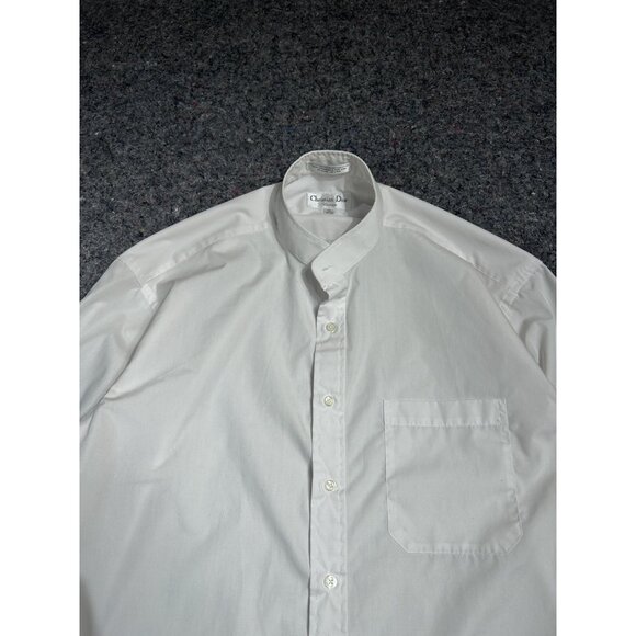 Vintage Christian Dior White Striped Chemises Button Up Shirt Sz. L (16 32-33) - Picture 7 of 7